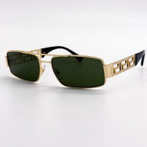 NEW VERSACE SUNGLASSES VE2257 1002/71 GOLD/GREEN UNISEX EYEWEAR VE2257 100271